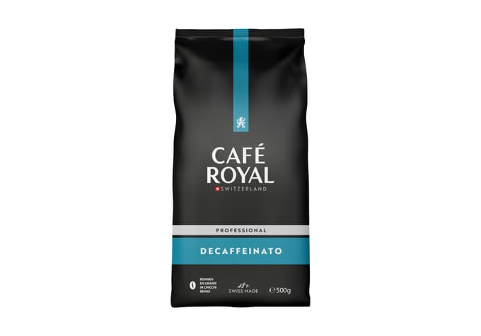 CAFE ROYAL Decaffeinato, décaféiné, grains de café, 500 g